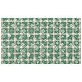 Kerst Plaid Wit, Groen met Witte Sneeuwvlokken Tafelkleed (Voorkant (Horizontaal))