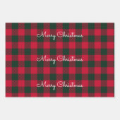 Kerst Plaids Patroon & Aangepaste Monogram Inpakpapier Vel (Voorkant 2)