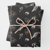 Kerst Planchette & Skelet Hand Candy Cane Inpakpapier Vel (In situ)