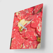 Kerst plant Poinsettia Flower Vierkante Klok (Hoek)