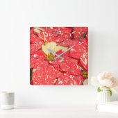 Kerst plant Poinsettia Flower Vierkante Klok (Huis)