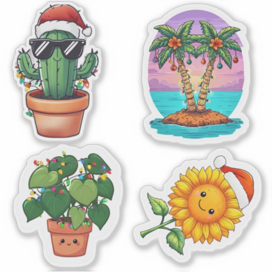 Kerst Planten Sticker Blad (Voorkant)