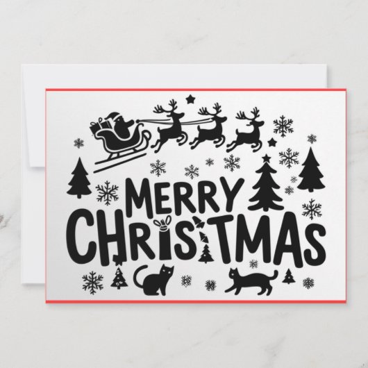 Kerst plat wenskaart feestdagenkaart (Voorkant)