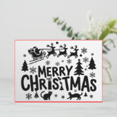 Kerst plat wenskaart feestdagenkaart (Staand voorkant)