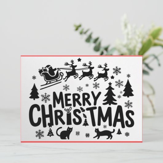 Kerst plat wenskaart feestdagenkaart (Staand voorkant)