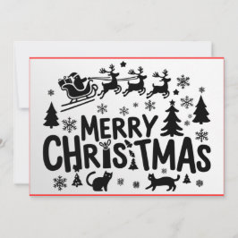 Kerst plat wenskaart feestdagenkaart