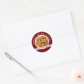 Kerst pllaid gebakken met liefde koekjes ronde sticker (Envelop)