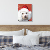Kerst poedel galerij wrap canvas print (Insitu (Slaapkamer))