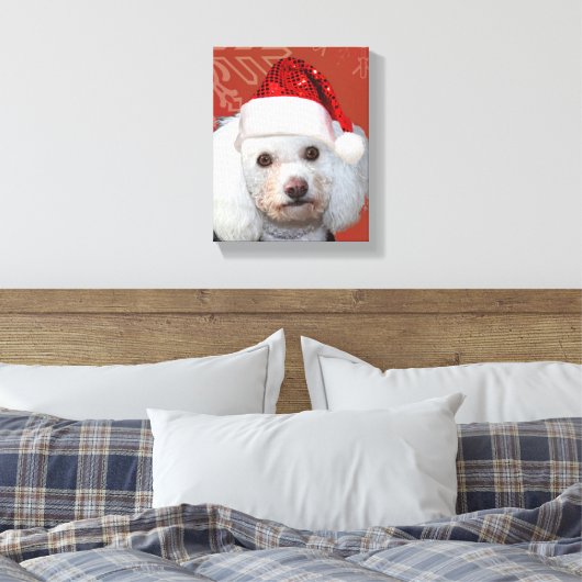Kerst poedel galerij wrap canvas print (Insitu (Slaapkamer))