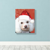Kerst poedel galerij wrap canvas print (Insitu (Houten vloer))