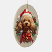 kerst poedel hond keramisch ornament (Rechts)