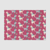 Kerst poedel hond vakantie patroon tissuepapier (Voorkant)