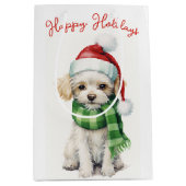 Kerst poedelhond met Pet Medium Cadeauzakje (Voorkant)