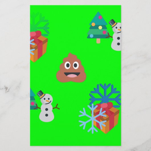 kerst poep emoji briefpapier (Voorkant)