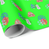 kerst poep emoji cadeaupapier (Rol Hoek)