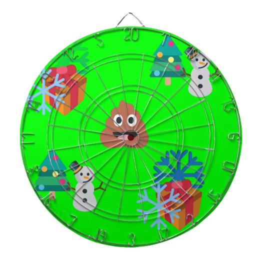 kerst poep emoji dartbord (Voorkant)
