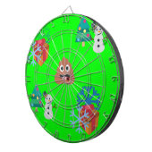 kerst poep emoji dartbord (Voorkant Rechts)