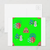kerst poep emoji feestdagenkaart (Voorkant / Achterkant)