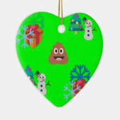 kerst poep emoji keramisch ornament (Rechts)