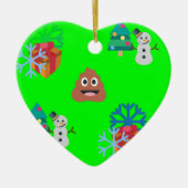 kerst poep emoji keramisch ornament (Voorkant)