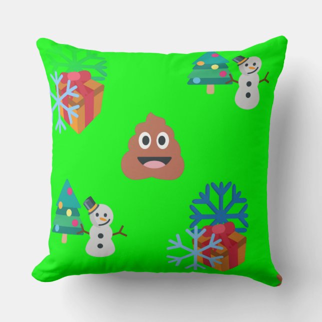 kerst poep emoji kussen (Voorkant)