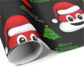 Kerst poep emoji met kerstmuts inpakpapier (Rol Hoek)