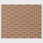 Kerst poep emoji met kerstmuts inpakpapier (Vlak)