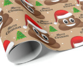 Kerst poep emoji met kerstmuts inpakpapier (Rol Hoek)