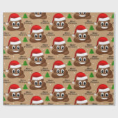 Kerst poep emoji met kerstmuts inpakpapier (Vlak)