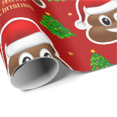 Kerst poep emoji met kerstmuts inpakpapier (Rol Hoek)