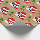 Kerst poep emoji met kerstmuts inpakpapier (Hoek)