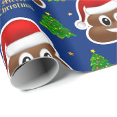 Kerst poep emoji met kerstmuts inpakpapier (Rol Hoek)