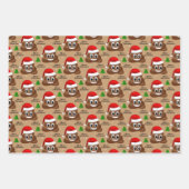 Kerst poep emoji met kerstmuts inpakpapier (Voorkant)