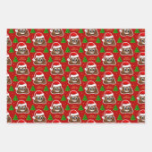 Kerst poep emoji met kerstmuts inpakpapier vel (Voorkant)