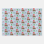 Kerst poep emoji met kerstmuts inpakpapier vel (Voorkant 3)