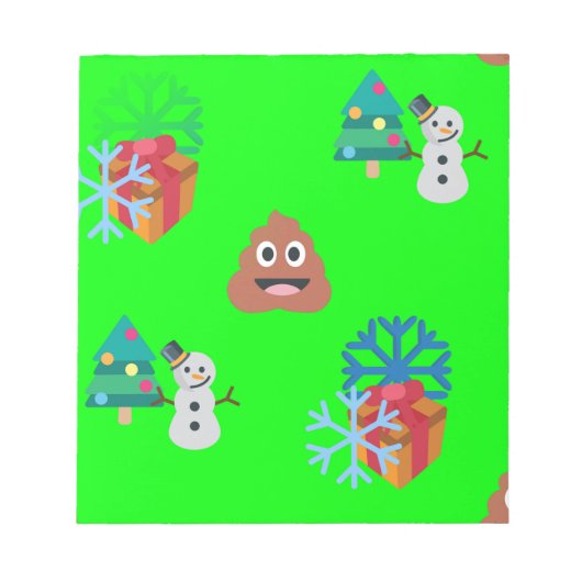 kerst poep emoji notitieblok (Voorkant)
