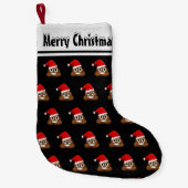 Kerst poep emoji schattig patroon kleine kerstsok (Voorkant)