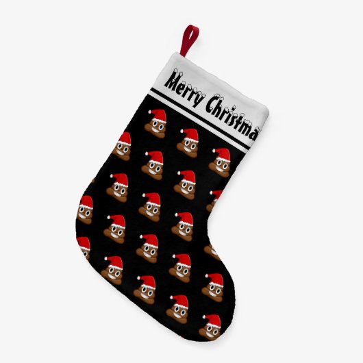 Kerst poep emoji schattig patroon kleine kerstsok (Voorkant (Hangend))