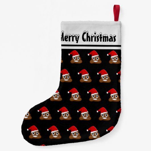 Kerst poep emoji schattig patroon kleine kerstsok (Achterkant)