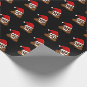 Kerst poep emoji Schattige Funny Cadeaupapier (Hoek)