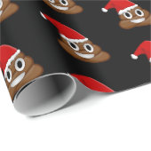 Kerst poep emoji Schattige Funny Cadeaupapier (Rol Hoek)