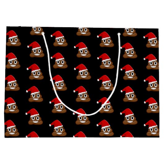 Kerst poep emoji Schattige Funny Groot Cadeauzakje (Achterkant)