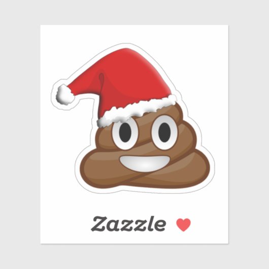 Kerst poep emoji Schattige Funny Sticker (Vel)