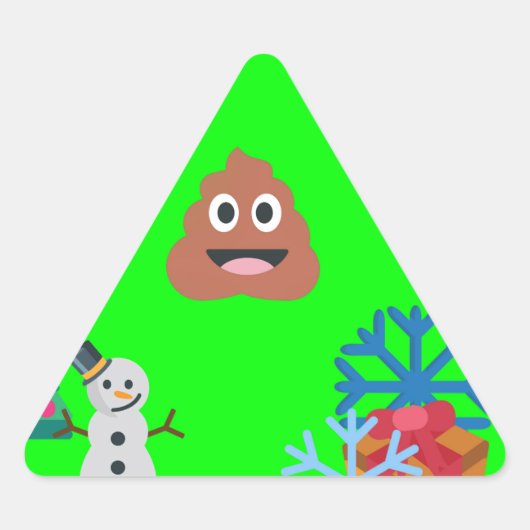 kerst poep emoji sticker (Voorkant)