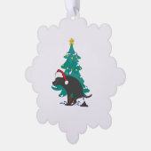 Kerst poepen Honden Ornament Kaart (Links)
