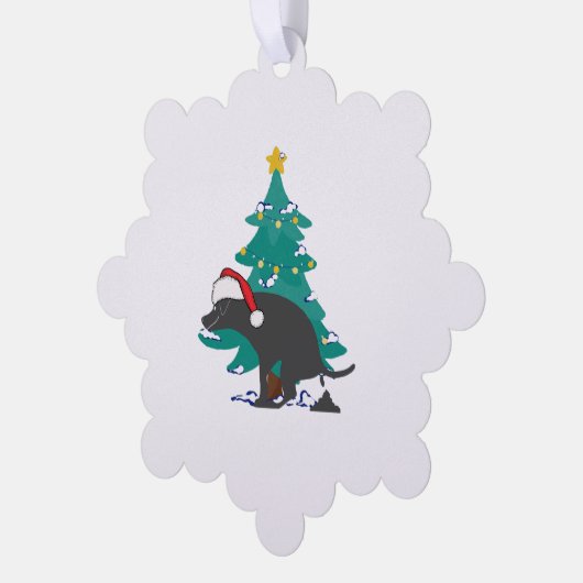 Kerst poepen Honden Ornament Kaart (Links)