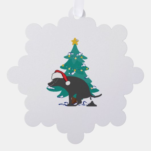 Kerst poepen Honden Ornament Kaart (Voorkant)