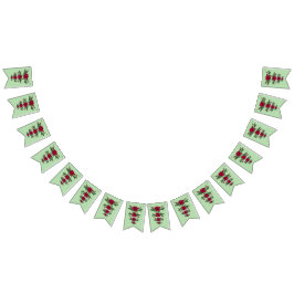 Kerst poinsetta bunting banner