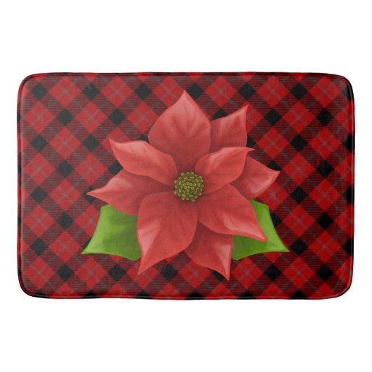 Kerst Poinsettia badmat (Voorkant)