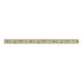 Kerst Poinsettia bessen en takken Grosgrain Lint (Voorkant)